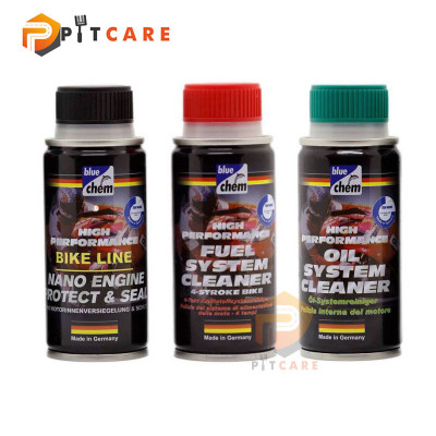 Bộ 3 phụ gia thay định kì bao gồm nhớt 33017, xăng 33027, nano 33047 cao cấp cho xe máy Bluechem - 33017_33027_33047