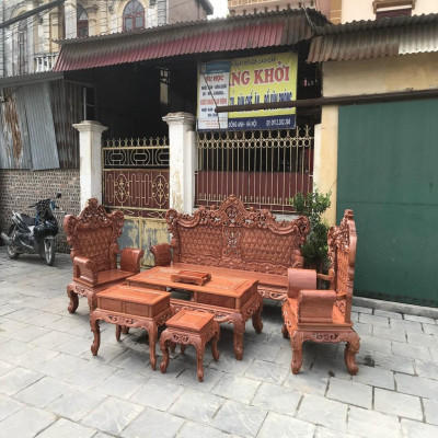 Bộ Bàn Ghế Hoàng Gia Gỗ Hương Đá