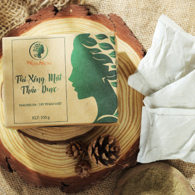 Túi xông mặt thảo dược sạch mụn, căng bóng da Wonmom ( 10 Túi/Hộp )