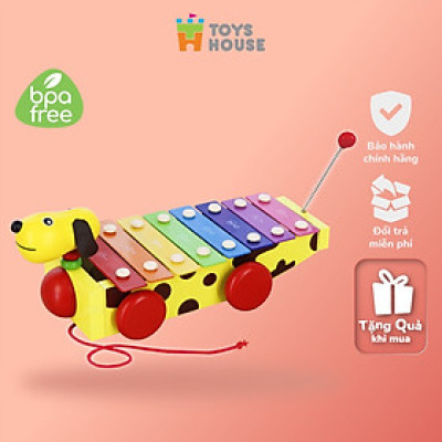 Đàn xylophone 8 phím kết hợp xe kéo hình cún tăng khả năng cảm thụ âm nhạc của trẻ Toyshouse 1152