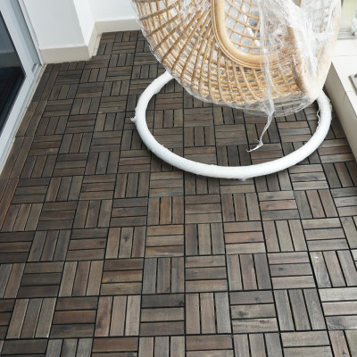 Vỉ Gỗ Lót Sàn Ban Công Thương Hiệu ANKAN Gu Màu Đen 12 Nan, Ván Lót Sàn Gỗ Tự Nhiên Dùng Để Lót Sân Vườn, Hồ Bơi, Phòng Spa, Siêu Bền, Chịu Nước Tốt, Chống Trơn Trượt, Tiêu Chuẩn Xuất Khẩu