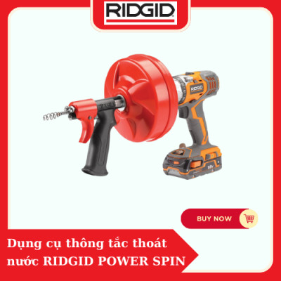 Máy Thông Tắc quay tay cho ống thoát nước  RIDGID POWER SPIN (57043) với AUTOFEED số 1 tại Mỹ