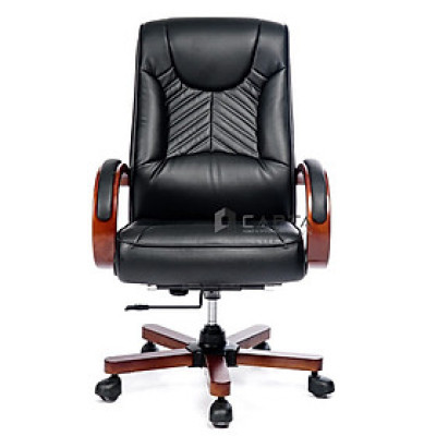 Ghế Giám đốc nhập khẩu tay ốp gỗ CD7112-P Nội thất Capta Nệm PU mềm tay tựa gỗ ốp nệm PU chân gỗ lõi thép Official chair hcm