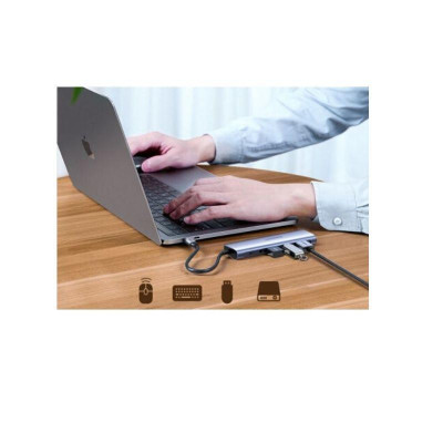 Ugreen UG80132CM136TK 100W PD + AUX 3.5mm support Mic + HDMI 4K 30hz + 3 * USB 3.0 A Bộ chuyển đổi USB type C sang 6 trong 1 màu xám - HÀNG CHÍNH HÃNG