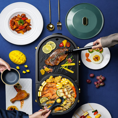 Bộ bếp lẩu nướng đa năng 2 trong 1 cao cấp Aoran GP-004, công suất 2000W, chất liệu khay bằng nhôm đúc, thiết kế tháo rời dễ vệ sinh- Hàng chính hãng