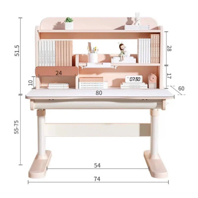 Bộ bàn ghế học sinh thông minh chống cận điều chỉnh cao thấp tay quay Tundo CTIRSP100 kèm đèn ngang 100cm