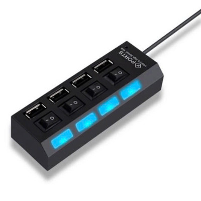 HUB Chia USB 1 Ra 4 Cổng Có Công Tắc - Hàng Nhập Khẩu