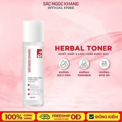 Nước Hoa Hồng Sắc Ngọc Khang 145ml chiết xuất từ 5 loại thảo dược giúp da cân bằng độ ẩm
