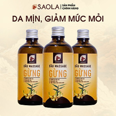 Dầu Massage Body Saola, Gừng Huế, Làm Ấm Cơ Thể, Giảm Đau Xương Khớp, Mỡ Bụng, Tự Nhiên,100ml
