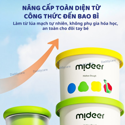 Đất nặn an toàn cho bé không dính tay Mideer Mellow Dough 6-12 màu
