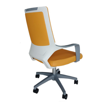 Ghế văn phòng chân xoay lưng da ghế làm việc CE4477-P dành cho nhân viên hiện đại lưng trung nệm da simili ( màu cam / màu Nâu ) HCM