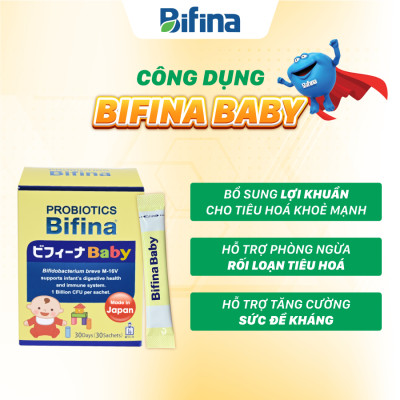 Men vi sinh Bifina Baby Nhật Bản- Hộp 30 gói - Bổ sung lợi khuẩn cho bé hỗ trợ tiêu hoá khoẻ mạnh