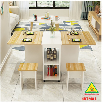 Bàn ăn gấp gọn, bàn ăn thông minh 4BTM01 - Nội thấtv lắp ráp Viễn Đông Adv