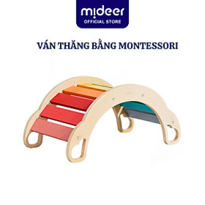 Ván thăng bằng montessori bập bênh vận động cho bé Mideer Rainbow Wooden Climber