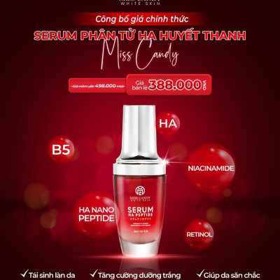 Combo 2 Sản Phẩm Trắng Da Mờ Thâm, Sạm, Nám, Tàn Nhang Giúp Tái Sinh Làn Da Gồm Serum HA Peptide 30ml + Kem Dưỡng Trắng Da Face Nano 30g MISS CANDY - Gia Tuệ House