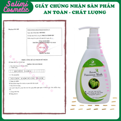 Dung Dịch Vệ Sinh Phụ Nữ SCION FEMININE WASH 150ml, Chiết Xuất Trầu Không, Khử Mùi Hôi, Ngừa Vi Khuẩn Gây Viêm Nhiễm, An Toàn Cho Bà Bầu Sau Sinh