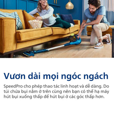 Máy hút bụi cầm tay không dây dạng cán 3 trong 1 SpeedPro Aqua thương hiệu Philips FC6730/81 - Hàng Chính Hãng