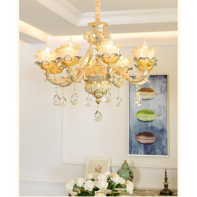 Đèn chùm ALISTAR phong cách Châu Âu hiện đại cao cấp loại 8 tay đẹp long lanh - Tặng kèm bóng Led cao cấp