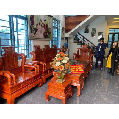 Bàn ghế Tần Thủy Hoàng gỗ hương đá