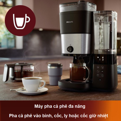 Máy pha cà phê Drip xay và pha tự động thương hiệu Hà Lan Philips HD7900/50 - Hàng chính hãng (BH 1 NĂM)
