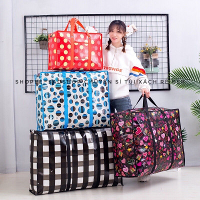 Túi bạt - Túi dứa bỏ hành lý  - Túi đựng đồ chăn quần áo có dây kéo kích thước lớn 50 x 35 x 20cm  siêu bền , rất tiện dụng cho mọi gia đình 