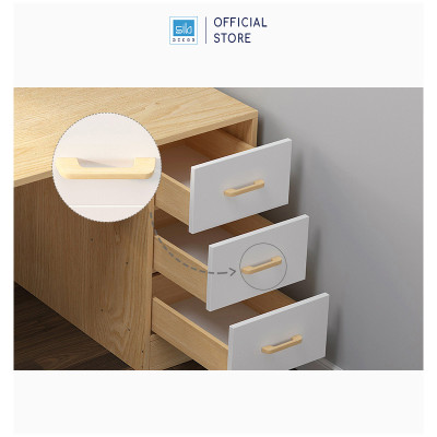 Bàn Học Tập, Làm Việc Đơn Giản Nhiều Tủ Ngăn Kéo, Chân Bàn Kết Hợp Kệ Sách SIB Decor BLV66