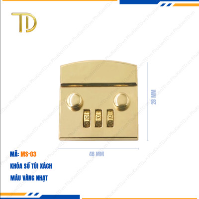 Khóa số túi xách, Khóa 3 số túi xách cao cấp công nghệ mạ điện độ bền 5-8 năm