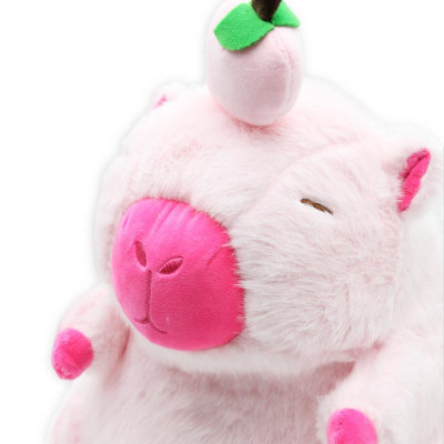 Thú Bông Capybara Đội Trái Đào 30 cm - Nuan Nuan DL24-001