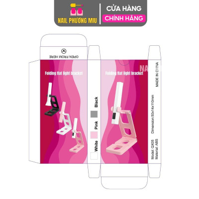 Đế Kẹp Đèn Hơ Mini Giá Đỡ Bằng Nhựa Đa Năng Màu Trắng Hồng, Chân Đế Có Thể Gấp Gọn Để Bàn Rảnh Tay Làm Nail Tiện Lợi, Điều Chỉnh Nhiều Góc Độ Dễ Dàng