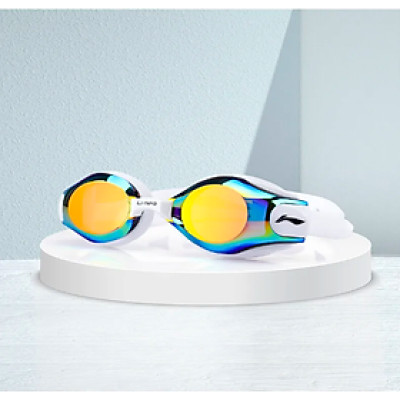 Kính bơi người lớn LI-NING tráng gương chống sương mù - Xanh Trắng - Hàng chính hãng