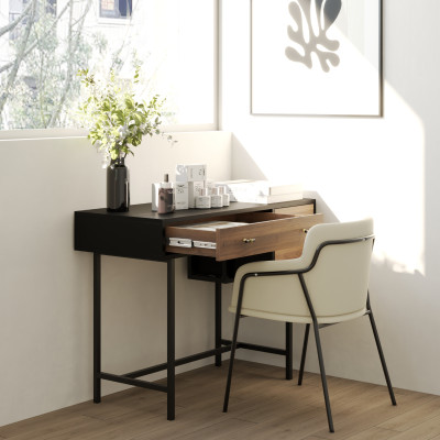 [Happy Home Furniture] BECKY, Bàn làm việc 2 ngăn - chân sắt ,  100cm x 45cm x 75cm ( DxRxC), BAN_006