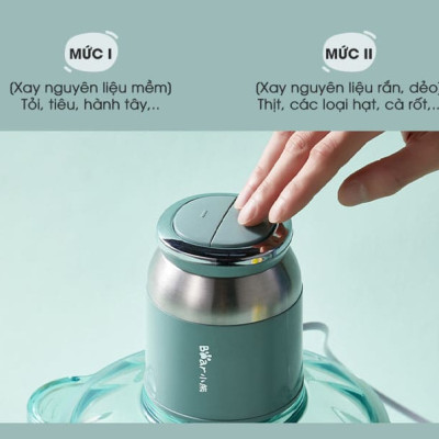 Máy Xay Đa Năng, Máy Xay Thực Phẩm, Máy Xay Thịt BEAR QSJ- C04R8S Xay Cực Êm Khỏe Máy, Dung Tích 2.5 Lít Công Suất Lớn 350 W - Hàng Chính Hãng
