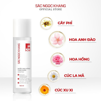 Nước Hoa Hồng Sắc Ngọc Khang 145ml chiết xuất từ 5 loại thảo dược giúp da cân bằng độ ẩm