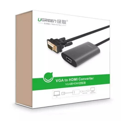 Ugreen UG40264MM110TK 0.5M màu Đen Cáp Chuyển VGA sang HDMI Có Âm Thanh Cao Cấp - HÀNG CHÍNH HÃNG