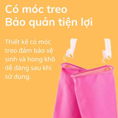 Mua 3 Tặng 2 Đôi Găng Tay Cao Su Tự Nhiên Hàn Quốc Có Móc 31cm