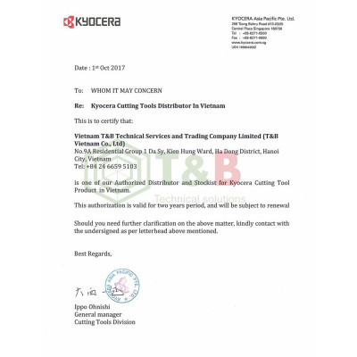 Cán dao phay D16 Kyocera Model MEC20-S16-11T