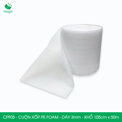CPF05 - 105cm x 50m - Cuộn xốp PE Foam dày 3mm chống sốc, xốp bọc chống sốc, xốp gói hàng