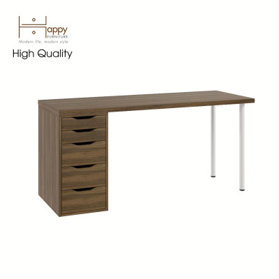 [Happy Home Furniture] LIDA, Bàn làm việc chân sắt - 1 bên ngăn tủ, BAN_020, BAN_021, BAN_022,BAN_023