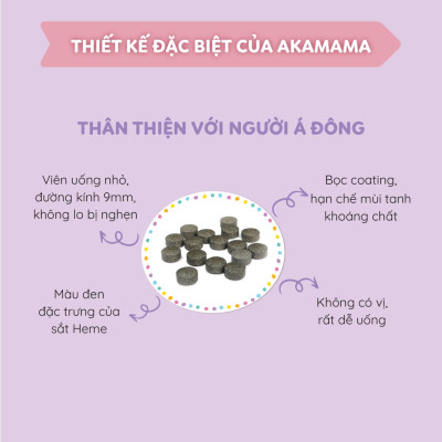 Sắt, Acid Folic, Vitamin Tổng Hợp, Khoáng Chất Cho Mẹ Bầu, Hỗ Trợ Tiêu Hoá, Hạn Chế Rạn Da, Viên Nhỏ, Không Mùi, Vị, Dễ Uống, Akamama Nhật Bản Túi 120 Viên