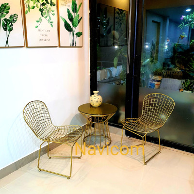 Bộ bàn ghế sân vườn ( phiên bản màu vàng)