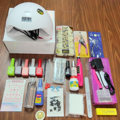 Combo Nail Cơ Bản Đầy Đủ Cho Người Mới Nail Phương Miu, Máy Hơ, 5 Chai Sơn, Base Top, Mềm Da Làm Nail Chuyên Nghiệp Nữ