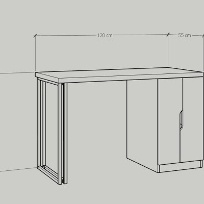 [Happy Home Furniture] DASH , Bàn làm việc - chân sắt , 120cm x 55cm x75cm ( DxRxC), BAN_030