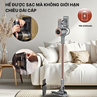 Máy hút bụi gia đình SẠC PIN KHÔNG DÂY SOKANY SK-13022 công CAO suất 2200W, lực hút siêu mạnh, hút bụi sàn nhà, thảm - HÀNG CHÍNH HÃNG