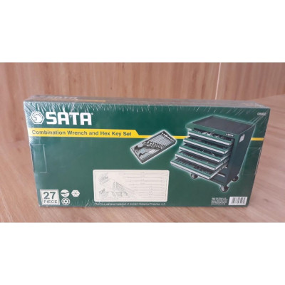 Bộ khay cờ lê vòng miệng 27 chi tiết (hệ inch) & bộ lục giác SATA 09922