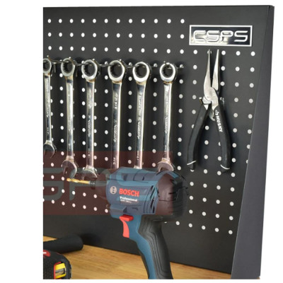 Bộ 2 Tủ dụng cụ CSPS 122cm 05 hộc kéo màu đỏ mặt ván gỗ kèm vách lưới