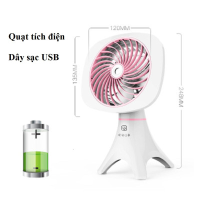 Quạt Phun Sương Mini, Quạt Để Bàn, Quạt Làm Mát Bằng Hơi Nước Có Chân Vững Chắc - Hàng Nhập Khẩu