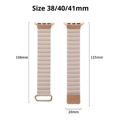 Dây Đeo Dành Cho Apple Watch Ultra / Apple Watch Series 1-8/SE/SE 2022, Kai.N Leather Loop Black Magnetic - Hàng Chính Hãng