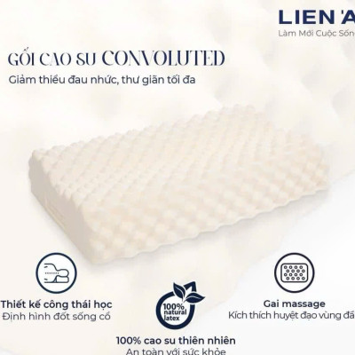 Gối Cao Su Liên Á Massage Convoluted LAGM3860 (38 x 60 x 12 cm) - Trắng (Giao mẫu ngẫu nhiên)