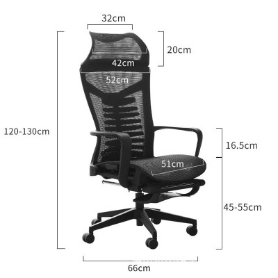 Ghế làm việc ngả lưng có gác chân lưng lưới thoáng mát nằm nghỉ trưa chân nhựa xoay CR4313-M Ergonomic Work from home chair