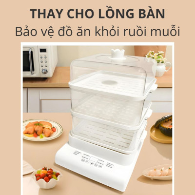 Nồi hấp hơi nước 3 tầng 24L Mishio MK384 800W - Hàng chính hãng